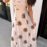 Tulum Floral Linen Maxi Dress - Cream
