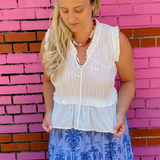 Cara Smocked Top - White