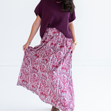 Emily Maxi Skirt - Blossom Maroon