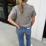 Nola Short Sleeve Button Down Cardigan - Mocha
