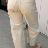Bina Barrel Jean with Seams - Almond