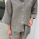 Sophia Patterned Top - Black/Taupe