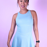 Serena Keyhole Workout Dress - Pastel Blue