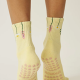 Pilates Grip Sock - Flower Stem