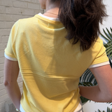 Grace Short Sleeve Knit Shirt - Lemon
