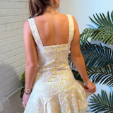 Emily Jacquard Mini Dress - Soft Garden