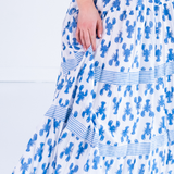 Britt Smocked Maxi Skirt - Lobsters Bright Blue