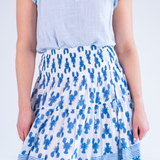 Britt Smocked Maxi Skirt - Lobsters Bright Blue