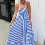 Cece Stripe Maxi Dress - Blue