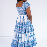 Lil Smocked Maxi Dress - Poppy Mix Blue