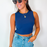 Best Basic Knit Tank - Deep Blue