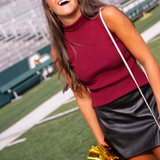 Game Day Faux Leather Skort - Black