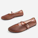 Jelly Mesh Mary Jane Flat - Brown