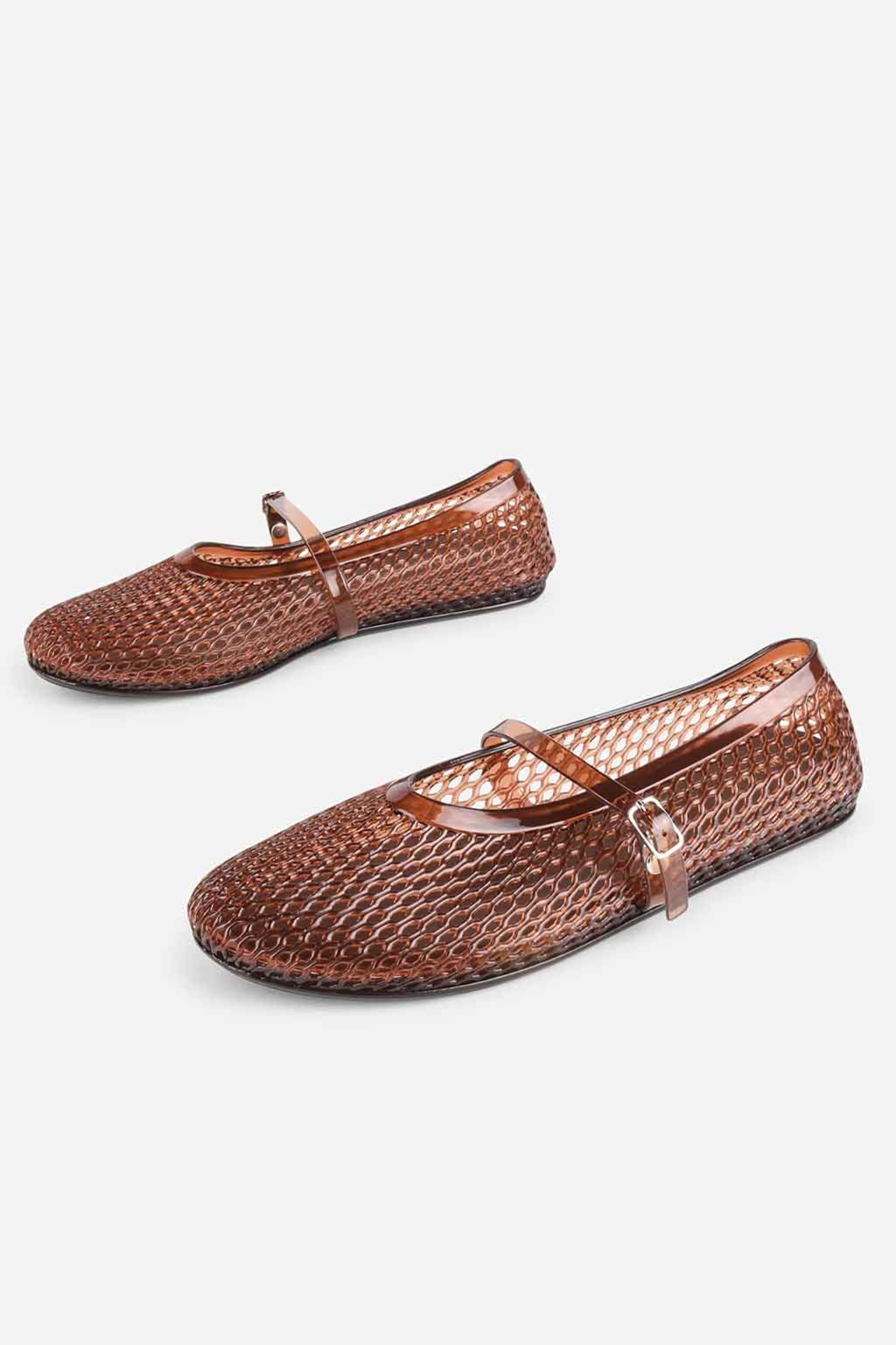 Jelly Mesh Mary Jane Flat - Brown