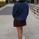 Coco Corduroy Collar Jacket - Denim/Brown