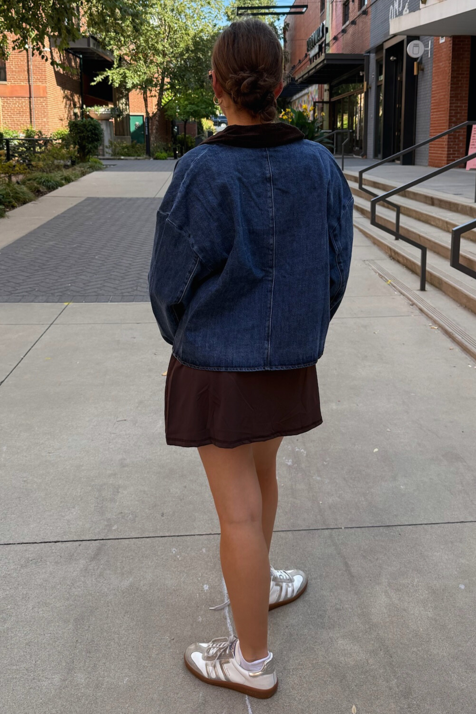 Coco Corduroy Collar Jacket - Denim/Brown