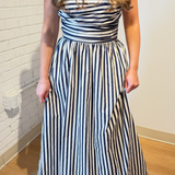 River Stripe Midi Dress - Cream/Navy