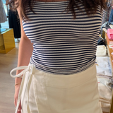 Page Denim Mini Skort - White