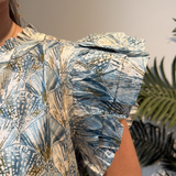 River Printed Flutter Top - Teal