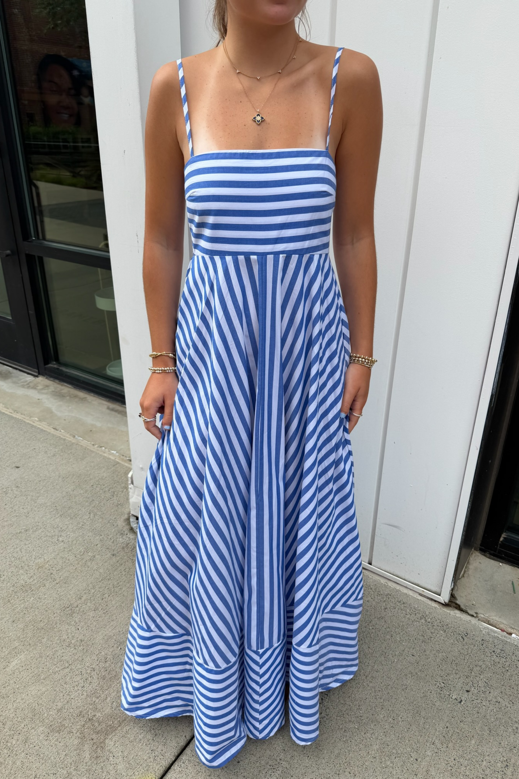 Cece Stripe Maxi Dress - Blue