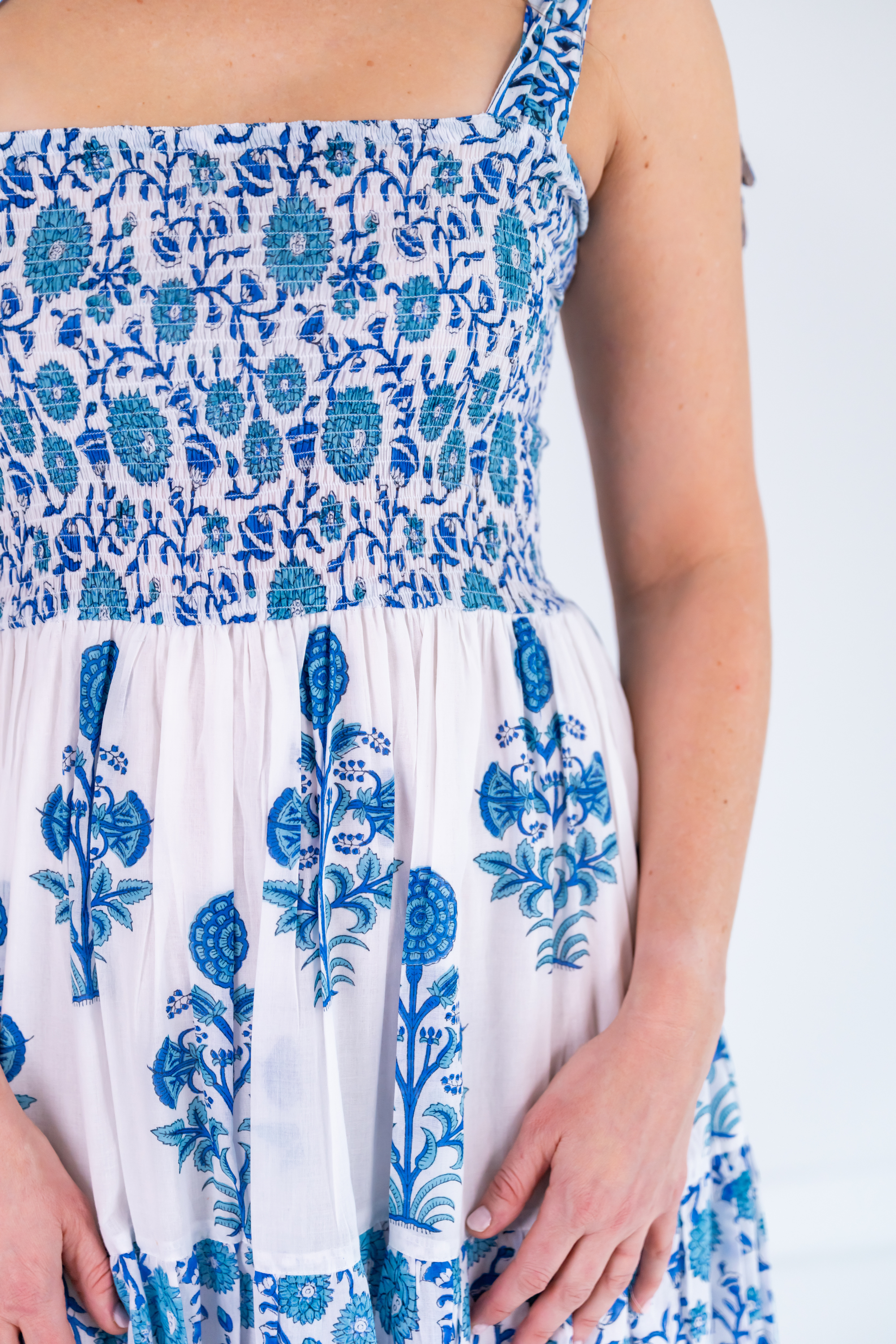 Joy Bow Maxi Dress - Poppy Mix Blue