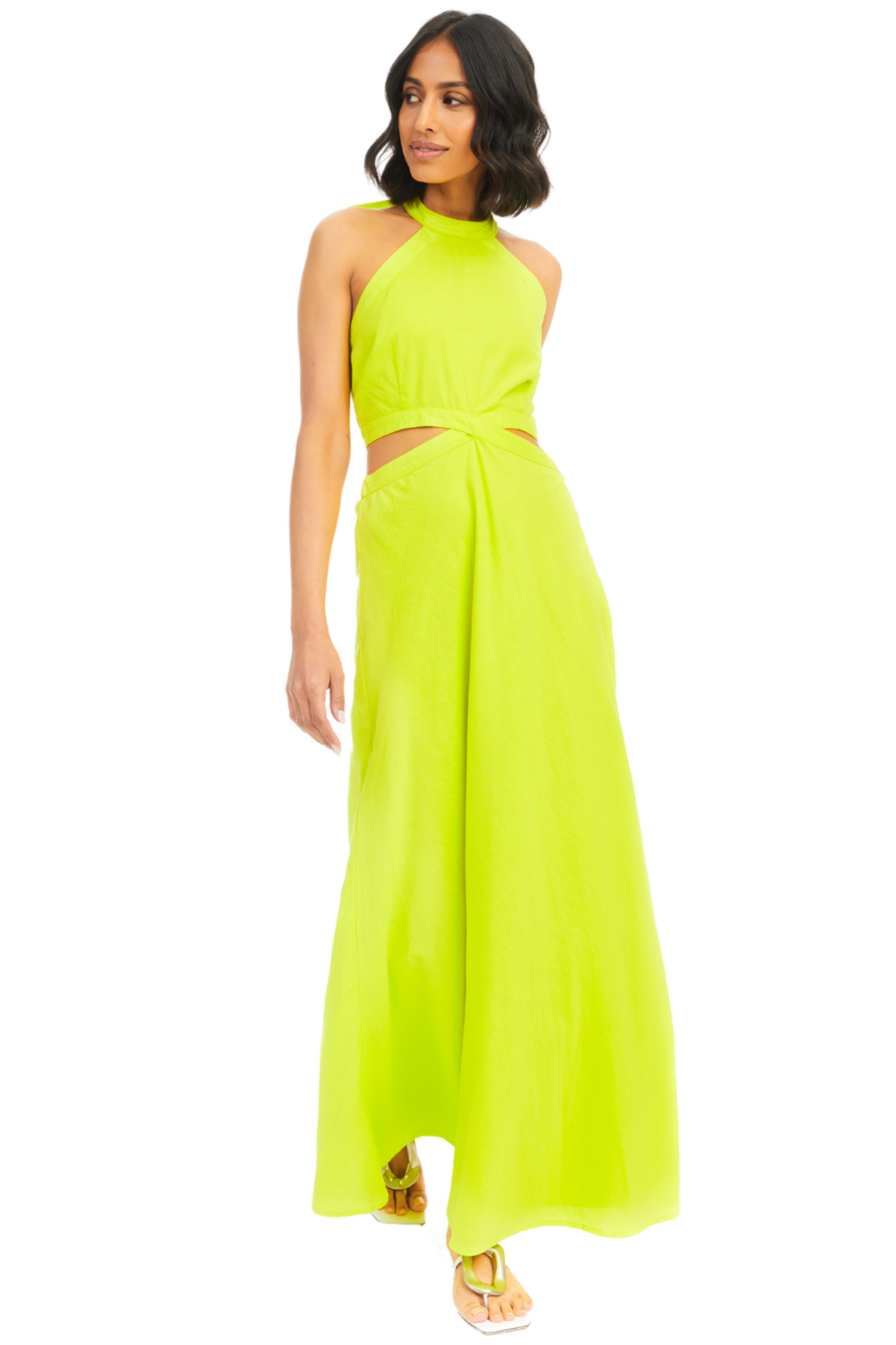 Finn Cut Out Maxi Dress - Lime