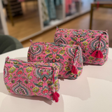Coco Set of 3 Cosmetic Bags - Pink Multi Paisley