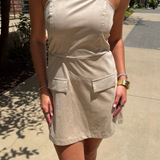 Well Pocket Romper - Taupe Greige