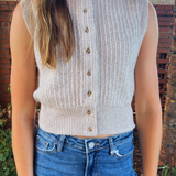 Taylor Cropped Sweater Vest - Papyrus