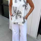 Aloha Sleeveless Top - Off White/Black