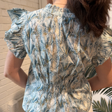 River Printed Flutter Top - Teal