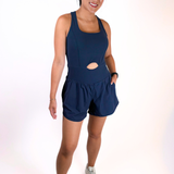 Runner Cutout Romper - Navy