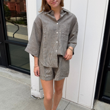Sophia Patterned Shorts - Black/Taupe