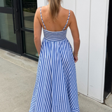 Cece Stripe Maxi Dress - Blue