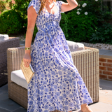 Abby Sweetheart Tiered Maxi Dress - Soft Blue Mum