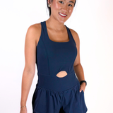 Runner Cutout Romper - Navy