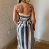 River Stripe Midi Dress - Cream/Navy