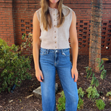 Taylor Cropped Sweater Vest - Papyrus