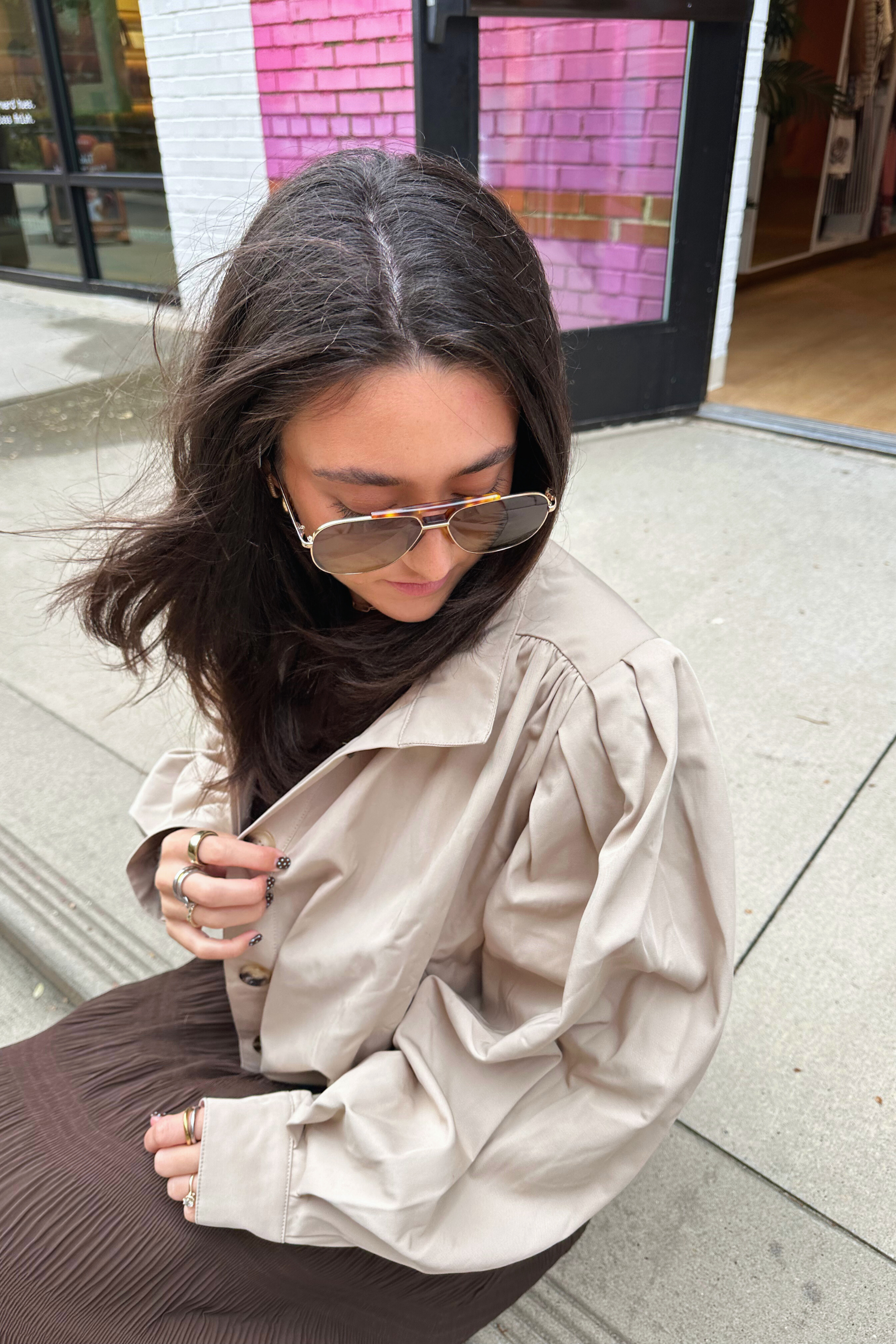 Collie Short Trench Coat - Beige