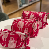 Coco Set of 3 Cosmetic Bags - Red Squiggle Tiger