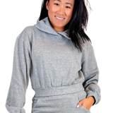 Maya French Terry Crop Hoodie - Heather Grey