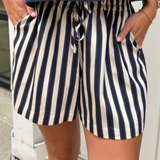 Erin Relaxed Short - Navy Stripe