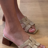 Piper Heeled Sandal - Natural Raffia