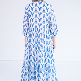 Esther 3/4 Sleeve Maxi Dress - Lobsters Bright Blue