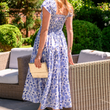 Abby Sweetheart Tiered Maxi Dress - Soft Blue Mum