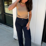 Caroline Scoopneck Knit Tank - Camel
