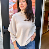 Kala Asymmetrical Super Soft Sweater - Beige