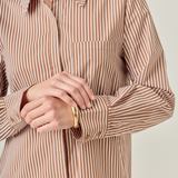 Anna Stripe Mini Dress - Brown