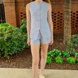 Sami Linen Vest - Blue