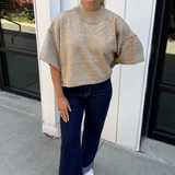 Baylor Marled Short Sleeve Sweater - Mocha Mousse